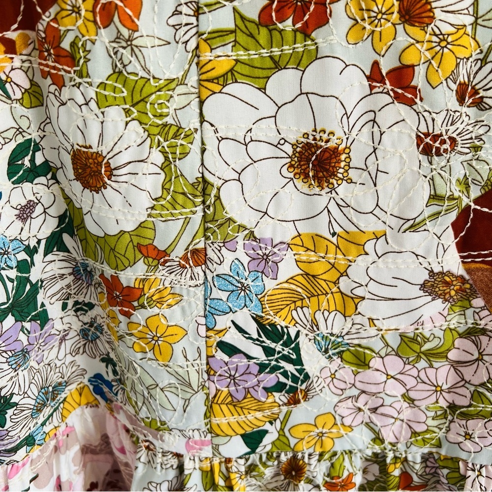 Jade Melody Tam Floral Embroidered Patchwork Garden Dress Medium - Picture 4 of 7